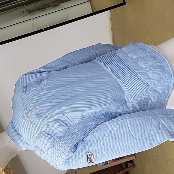 Thrill Ride Motorcycle Biker Jacket Light Blue Mesh Padded Size Medium - Picture 9 of 16